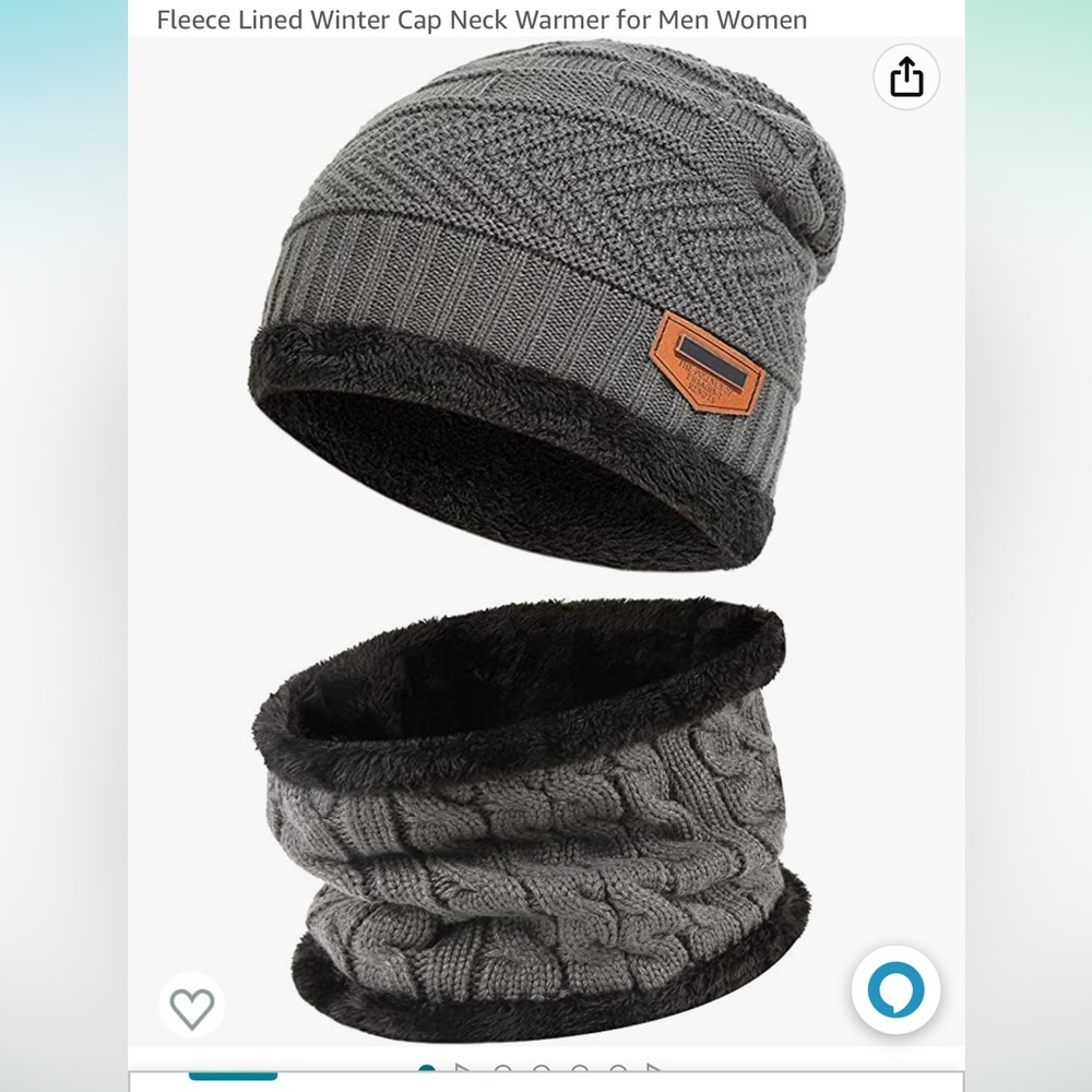 Never worn hat and neck warmer set